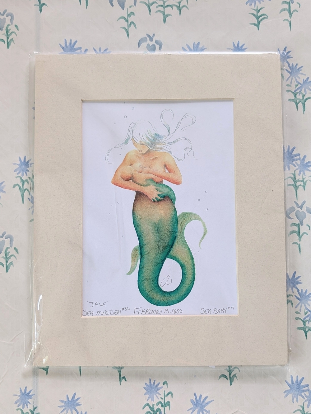 Robert Kline Sea Baby No. 17 and Jane Sea Maiden Mermaid Print NEW Coastal Beach